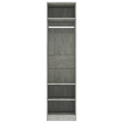vidaXL Гардероб, бетоново сив, 50x50x200 см, ПДЧ