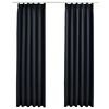 vidaXL Затъмняващи завеси с куки, 2 бр, антрацит, 140x225 см