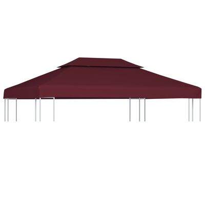 vidaXL Двоен покрив за шатра, 310 г/м², 4x3 м, бордо