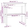 vidaXL Конзолна маса, 80x40x75 см, бор масив