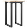vidaXL Трапезна маса О-образна рамка 50x50x75 см бор масив и стомана