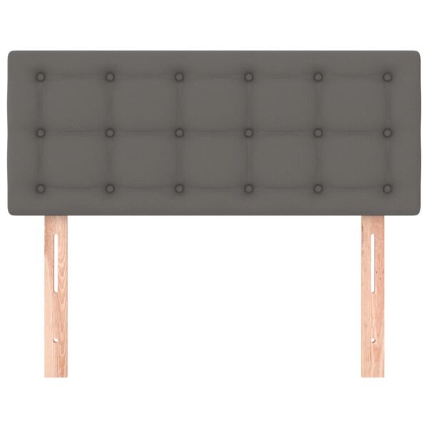 vidaXL Горна табла за легло, сива, 80x5x78/88 см, изкуствена кожа