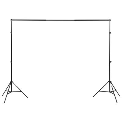 vidaXL Комплект за фото студио с 13 фона, 1,6х5 м, стомана, черен