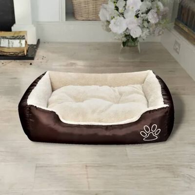 vidaXL Топло кучешко легло с подплатена възглавница, размер XL