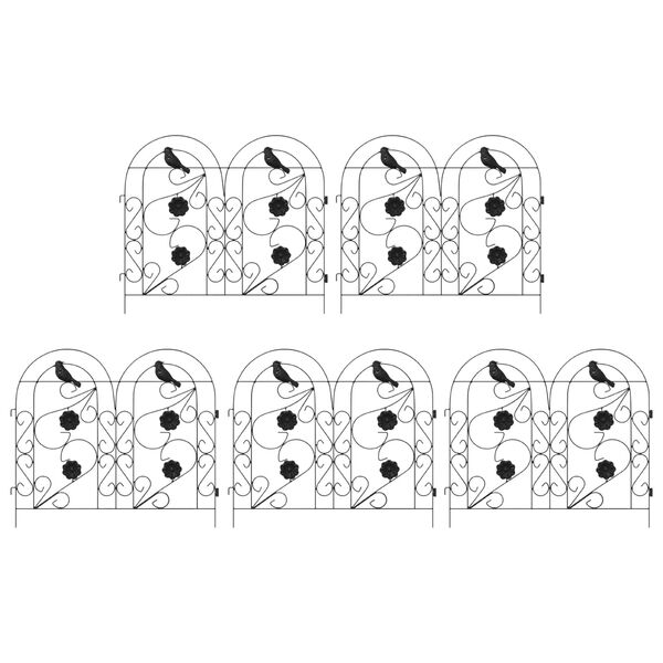 vidaXL Градска ограда Решетка Черно 308,5 x 54,5 x 0,3 см