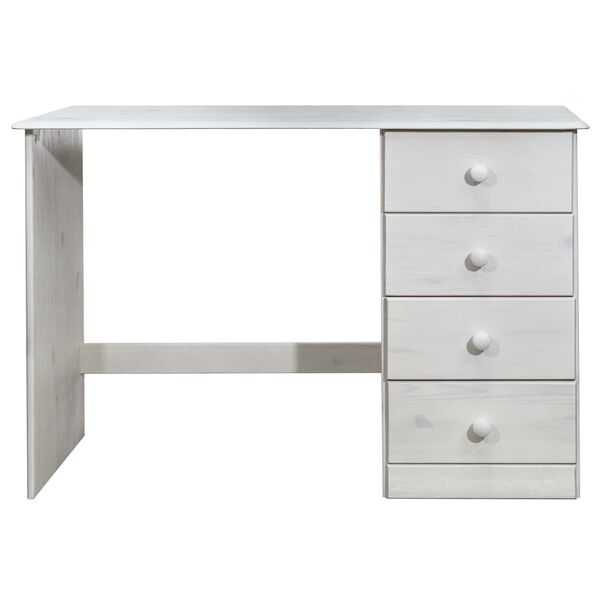 vidaXL Бюро с 4 чекмеджета, 110x50x74 см, бор масив