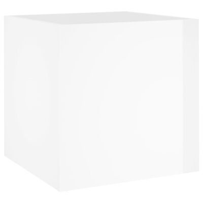 vidaXL Плантерна кутия, бял гланц, 40x40x40 см, инженерно дърво