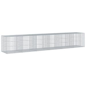 vidaXL Габионна кошница с покритие, 600x100x100 см, поцинковано желязо