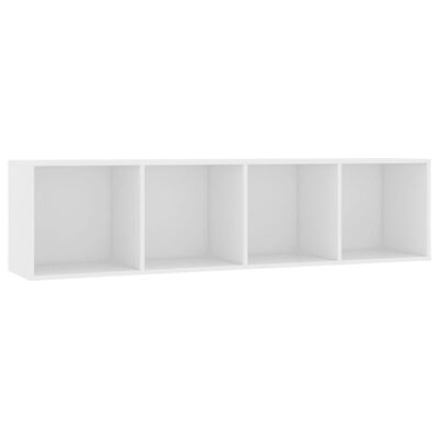 vidaXL Библиотека/ТВ шкаф, бяла, 143x30x36 см