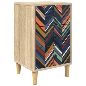 vidaXL Нощен шкаф OMMEN Дъб сонома 36 x 33 x 60 см Инженерна дървесина