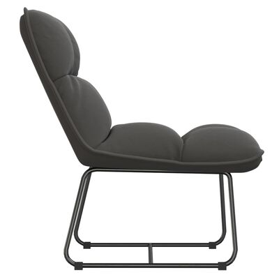 vidaXL Релаксиращ стол с метална рамка, тъмносив, кадифе