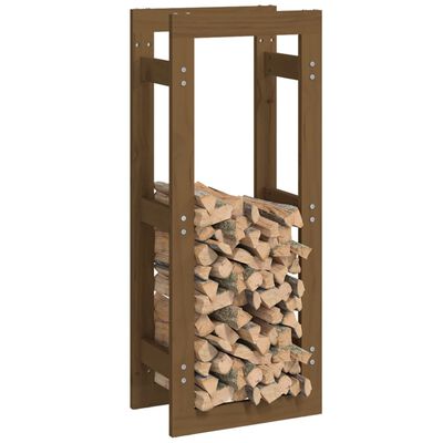 vidaXL Поставка за дърва за огрев меденокафява 41x25x100 см бор масив
