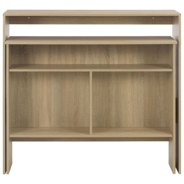 vidaXL Бар маса с 2 плота, дъб, 130x40x120 см