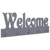 vidaXL Стенна закачалка за палта WELCOME, сива, 74x29,5 см