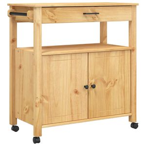 vidaXL Кухненска количка "MONZA" 84x40x88,5 см меден восък борово дърво масив