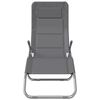 vidaXL Сгъваеми шезлонги 2 бр сив текстилен и боядисана стомана