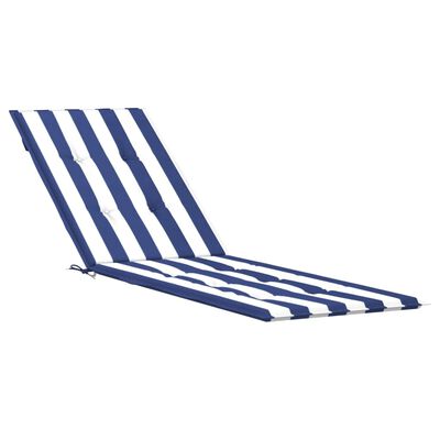 vidaXL Възглавница за стол шезлонг, синьо и бяло райе, Оксфорд плат