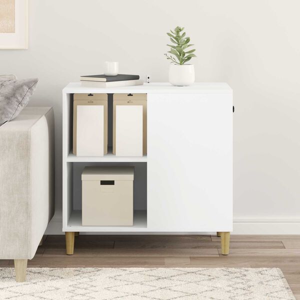 vidaXL Къща за котки Бяло 72 x 42.5 x 70 см Инженерно дърво