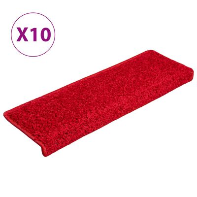 vidaXL Стелки за стъпала, 10 бр, 65x21x4 см, червени