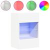 vidaXL Стенни шкафове с LED светлини за телевизор, 2 бр, бели, 40x30x60,5 см
