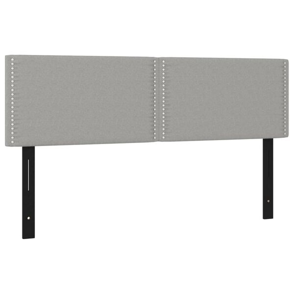 vidaXL Горни табли за легло, 2 бр, светлосиви, 72x5x78/88 см, плат