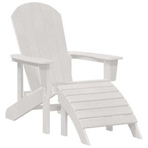 vidaXL Стол Adirondack Бяло HDPE