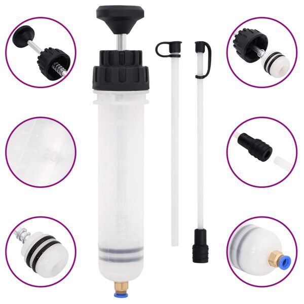 vidaXL Обезвъздушител за спирачки, бяло и черно, 0,2 л