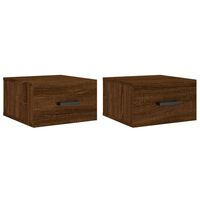 vidaXL Нощни шкафчета за стенен монтаж, 2 бр, кафяв дъб, 35x35x20 см