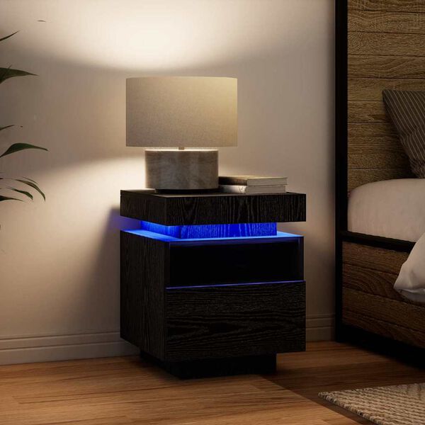 vidaXL Нощен шкаф Черния дъб 40 x 39 x 48,5 см Инженерно дърво