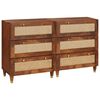 vidaXL Комплект скрин 2 бр. 60 x 33,5 x 75 см Солидно мангово дърво
