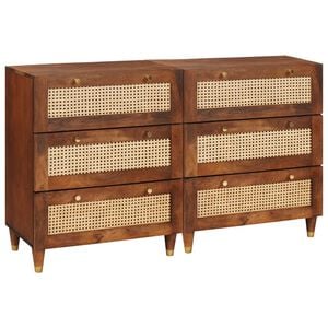 vidaXL Комплект скрин 2 бр. 60 x 33,5 x 75 см Солидно мангово дърво