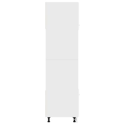 vidaXL Шкаф за микровълнова, бял, 60x57x207 см, ПДЧ