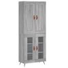 vidaXL Висок шкаф, сив сонома, 69,5x34x180 см, инженерно дърво