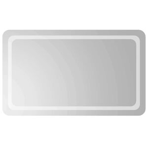 vidaXL LED огледало за баня Прозрачен 100 x 60 cm закалено стъкло