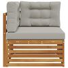 vidaXL Външен ъглов диван Солидно акациево дърво Естествен