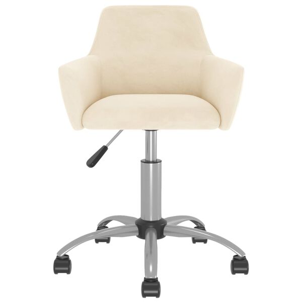 vidaXL Въртящи трапезни столове, 2 бр, кремави, кадифе