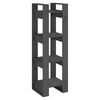 vidaXL Библиотека/разделител за стая, сива, 41x35x125 см, бор масив