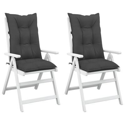 vidaXL Възглавници за градински столове 2 бр антрацит 120x50x7 см плат