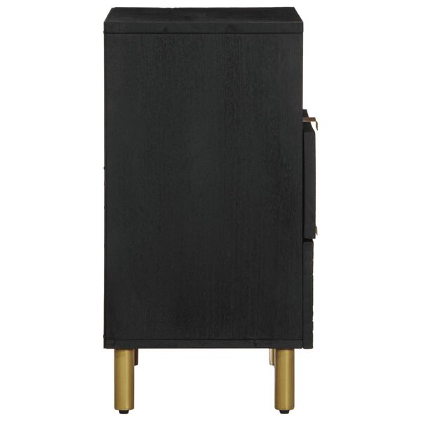 vidaXL Нощно шкафче, черно, 50x33x62 см, инженерно дърво