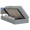 vidaXL LED легло за съхранение с матрак Светлосиво 90 x 190 cm Текстил