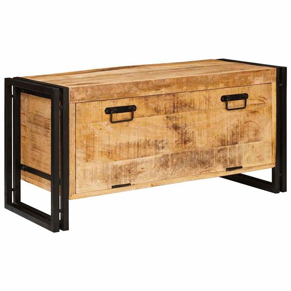 vidaXL Шкаф за обувки Кафяво 90 x 38 x 45 см Солидно мангово дърво