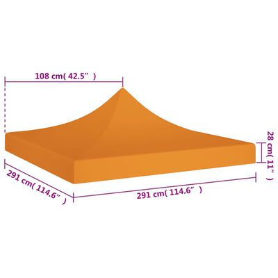 vidaXL Покривало за парти шатра, 3х3 м, оранжево, 270 г/м²