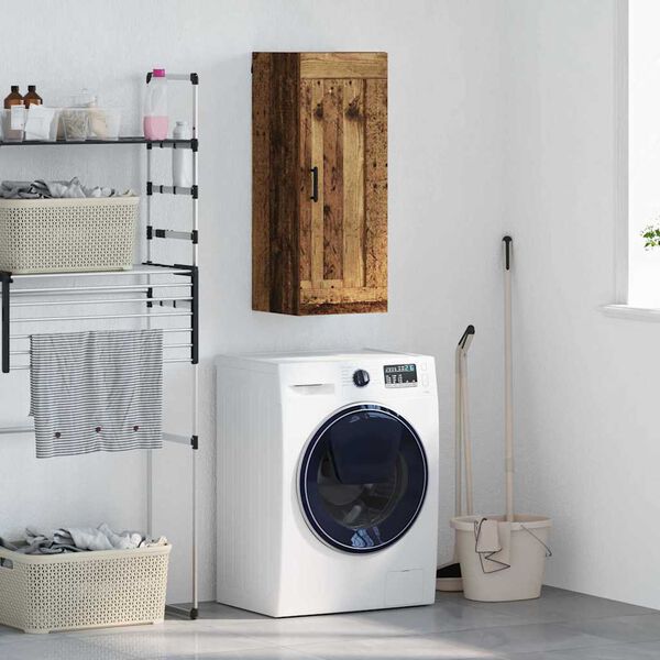 vidaXL Стенен шкаф Старо дърво 34,5 x 34 x 90 см Инженерно дърво