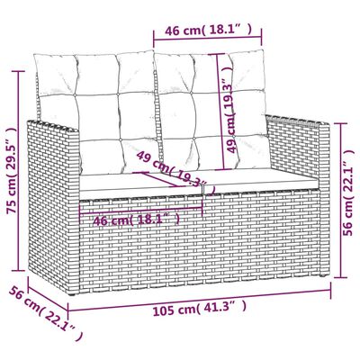 vidaXL Лаундж комплект за двор с възглавници 4 части полиратан черен