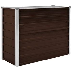vidaXL Градинска висока леха кафява 100x40x77 см поцинкована стомана