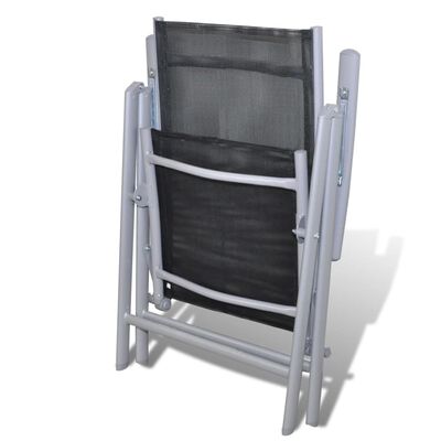 vidaXL Сгъваеми градински столове, 4 бр, алуминий