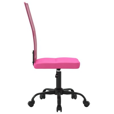 vidaXL Офис стол с регулируема височина, розов, мрежеста материя