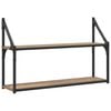 vidaXL Стенен рафт Монтиране на стена Дъб артизан 80 x 21 x 51 cm