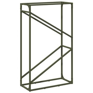vidaXL Стойка за дърва за огрев маслиненозелена 60x25x100 см