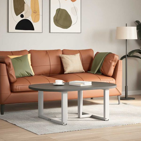 vidaXL Крака за масичка за кафе, Т-образни, 2 бр., бели, 60x25x(42-43) см, стомана